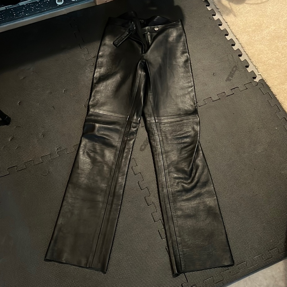 Black real leather BCBG pants size 4